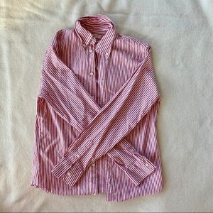 Pink & white striped Brandy Melville button-up S-M